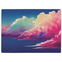 Colourful Clouds Large Smooth Glass Worktop Protector - Kitchen Chopping Board
