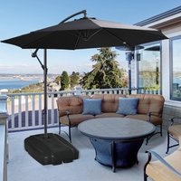 Outsunny Square Parasol Base Portable Umbrella Stand Weights - Black / 20cm