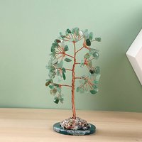 Natural Stone Look Fortune Tree Decorative Ornament - Green