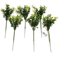Pack of 12 Artificial Faux Tea Leaf Plant Picks - Green