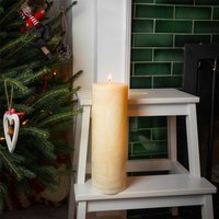 Round Vanilla Pillar Candle Cream - Natural / 215hr