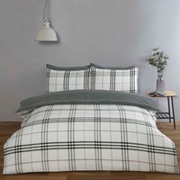 Harris check Microfibre Duvet Set - Grey / King