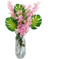 Pink Delphinium Tropical with Glass Vase - Pink Delphinium Tropical Glass Vase