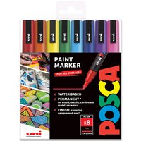 Wallet of 8 POSCA PC-3M Paint Marker Art Pen Bullet Nib - Essentials / Essentials