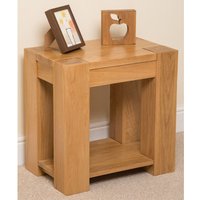 Kuba Solid Oak Lamp Table for Living Room - Oak