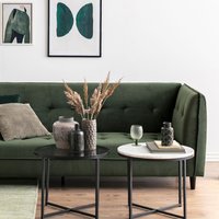 Cross Round Metal Side Table - Black