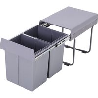 Bin Pull-Out Double Kitchen Waste Unit - Grey