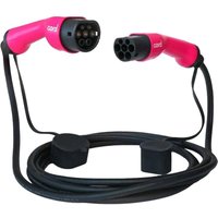 Cord EV Charging Cable Type 2 to Type 2 Three Phase Cable 230v 22kw 10m Pink - Black
