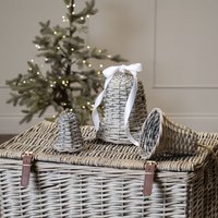 Rustic Wicker Bell Ornament - Brown