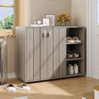 Wooden Shoe Storage Cabinet - Grey