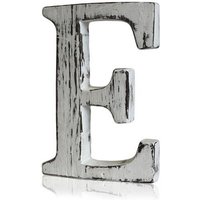 Handcrafted Shabby Chic Wooden Alphabet Letter E - White