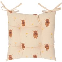 Ramble Highland Cow 2-Pack Seat Pads - Natural