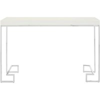 Allure Chrome Console Table - White