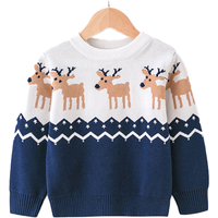Children's Christmas Reindeer Jumper - Navy / 64cm