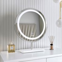 Ava Marble Touch Sensor LED Light Mirror - Silver
