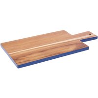 Socorro Rectangular Blue Edge Chopping and Serving Board - Natural, Blue