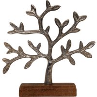 Four Candle Small Nickel Tree of Life Wall Decor 22cm in Silver
