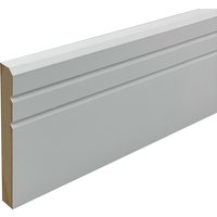 Modern Chamfered & 2x V Grooved Primed Skirting