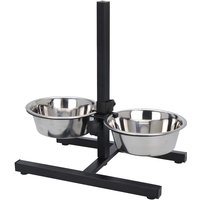 Idooka Adjustable Large Raised Dog Bowl 2 Stainless Steel Bowl Set for Cat/Dog Feeding