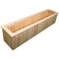 Untreated Wooden Planter Trough Pressure Treated - L40 X W180 X H40 cm - Assembled