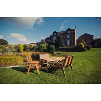 Valley 6 Seater Set 2XC 2XB - Timber - L220 x W330 x H95 cm - Garden Furniture - Minimal Assembly Required