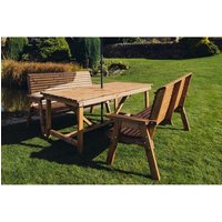 Valley 4 Seat Set 2X2B Table - Timber - L220 x W180 x H95 cm - Garden Furniture - Minimal Assembly Required