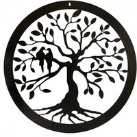 Tree of Life Large Wall Art - Steel - W49.5 x H49.5 cm - Black