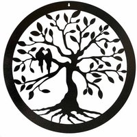 Tree of Life Wall Art - Large - Steel - W49.5 x H49.5 cm - Bare Metal/Ready to Rust