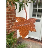 Falling Leaves Secret Garden Garden Wall Art - W20.3 x H25.4 cm - Bare Metal/Ready to Rust