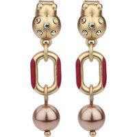 Orecchini chunky con coccinella e perla