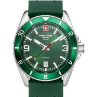 Timeshop24 Swiss Alpine Military 70341834 Herrenuhr Sierra silber grün 42mm 10ATM