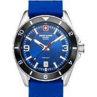 Timeshop24 Swiss Alpine Military 70341836 Herrenuhr Sierra silber blau 42mm 10ATM