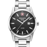 Timeshop24 Swiss Alpine Military 77671137 Damenuhr Argos silber schwarz 34mm 10ATM