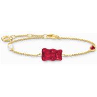 Thomas Sabo A2151-430-10-L19V Vergoldetes Goldbären Armband m. Perle u. Stein