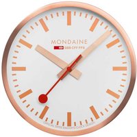 Mondaine A995.CLOCK.17SBK roségoldene Wand-, Bahnhofsuhr 40 cm aus Aluminium