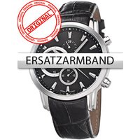 Bossart Ersatzband Leder BW-1104 schwarz silberne Schliesse
