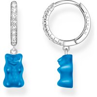 Thomas Sabo CR726-052-1 Silberne Einzel-Creole mit blauem Goldbären Damen