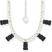 Thomas Sabo KE2208-052-11-L50V Silberne Perlenkette mit 5 schwarzen Goldbären Damen Thomas Sabo KE2208-052-11-L50V Silberne Perlenkette mit 5 schwarzen Goldbären Damen