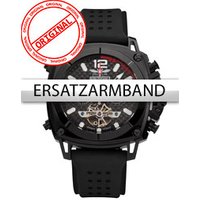Perigaum Ersatzband Silikon P-1001 schwarz ohne Schliesse 24 mm
