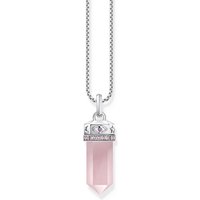 Thomas Sabo PE955-640-9 Silberner Anhänger mit rosafarbenem Rosenquarz Kristall Damen