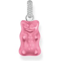 Thomas Sabo PE967-052-9 Großer Silberner Goldbären Anhänger in Pink mit Steinen Damen