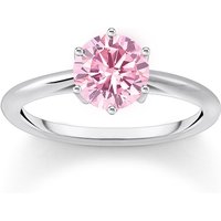 Thomas Sabo TR2474-051-9-56 Silberner Ring mit Pinkfarbenem Stein im Brillantschliff Damen