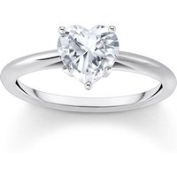 Thomas Sabo TR2476-051-14-56 Silberner Ring mit Weißem Stein in Herzform Damen