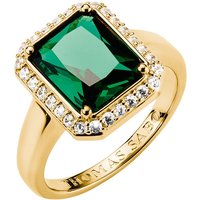 Thomas Sabo TR2508-971-6-54 Ring mit Grünem Oktagon-Stein Elyndra vergoldet Damen