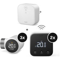 tado° X Starter Kit Smartes Heizkörper-Thermostat - 3er-Set & Bridge + Funk-Temperatursensor - 2er-Set