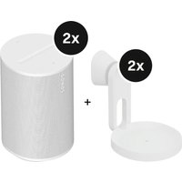 Sonos Stereo Set - mit 2 Era 100 und Wandhalterung Paar - Weiß
