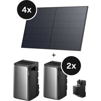 EcoFlow Speicher-Set - Balkonkraftwerk (4x 520W) mit STREAM Ultra Solarspeicher + 2x AC Pro Zusatzbatterien + Smart-Meter