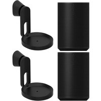 Sonos Stereo Set - mit 2 Era 100 und Wandhalterung Paar - Schwarz