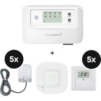 Homematic IP Starter-Set Fußbodenheizung motorisch für 5 Räume - mit Access Point 2 und 8-fach Aktor