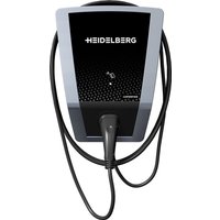 Heidelberg Wallbox Connect.Solar pro 11kW mit Typ 2 Ladekabel 7,5m & FI-Schutz - Schwarz